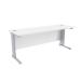 Jemini White/Silver 1800 x 600mm Cantilever Rectangular Desk KF839986