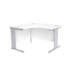 Jemini White/Silver 1200mm Left Hand Radial Cantilever Desk KF839998 KF839998