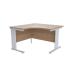 Jemini Grey Oak/Silver 1200mm Left Hand Radial Cantilever Desk KF839999