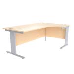 Jemini Maple/Silver 1800mm Right Hand Radial Cantilever Desk KF840015 KF840015