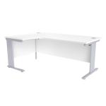 Jemini White/Silver 1800mm Left Hand Radial Cantilever Desk KF840022 KF840022
