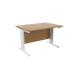 Jemini Oak/White 1200 x 800mm Cantilever Rectangular Desk KF840038