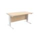 Jemini Maple/White 1400 x 800mm Cantilever Rectangular Desk KF840045
