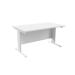 Jemini White/White 1400 x 800mm Cantilever Rectangular Desk KF840046