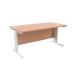 Jemini Beech/White 1600 x 800mm Cantilever Rectangular Desk KF840049