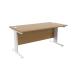 Jemini Oak/White 1600 x 800mm Cantilever Rectangular Desk KF840050