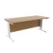 Jemini Oak/White 1800 x 800mm Cantilever Rectangular Desk KF840056