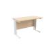 Jemini Maple/White 1200 x 600mm Cantilever Rectangular Desk KF840063