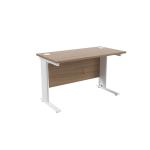 Jemini Grey Oak/White 1200 x 600mm Cantilever Rectangular Desk KF840065 KF840065