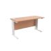 Jemini Beech/White 1400 x 600mm Cantilever Rectangular Desk KF840067