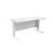 Jemini White/White 1400 x 600mm Cantilever Rectangular Desk KF840070