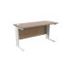 Jemini Grey Oak/White 1400 x 600mm Cantilever Rectangular Desk KF840071