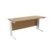 Jemini Oak/White 1600 x 600mm Cantilever Rectangular Desk KF840074