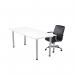 Jemini Rectangular Meeting Table 1800x800x730mm White KF840187 KF840187