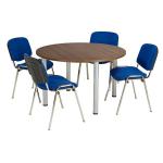 Jemini Circular Meeting Table 1200x1200x730mm Walnut KF840193 KF840193