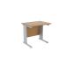 Jemini Oak/Silver 800mm Rectangular Desk (Metal side panel) KF840212