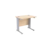 Jemini Maple/Silver 800mm Rectangular Desk KF840213 KF840213