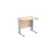 Jemini Maple/Silver 800mm Rectangular Desk KF840213