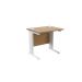 Jemini Oak/White 800mm Rectangular Desk (Dimensions: W800 x D600 x H730mm) KF840218