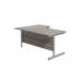 Jemini Radial Right Hand Single Upright Desk 1800x800-1200x730mm Grey Oak/Silver KF846017 KF846017