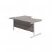 Jemini Radial Right Hand Single Upright Desk 1800x800-1200x730mm Grey OakWhite KF846024 KF846024