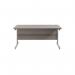 Jemini Single Upright Rectangular Desk 1800x800x730mm Grey OakSilver KF846031 KF846031