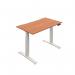 Okoform Dual Motor Sit/Stand Heated Desk 1400x800x645-1305mm Beech/White KF846116 KF846116