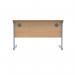 Polaris Rectangular Single Upright Cantilever Desk 1200x600x730mm Norwegian Beech/Silver KF882336 KF882336