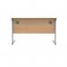 Polaris Rectangular Single Upright Cantilever Desk 1200x600x730mm Norwegian BeechSilver KF882336 KF882336