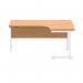 Polaris Right Hand Radial SU Cantilever Desk 1600x1200x730mm Norwegian Beech/White KF882337 KF882337