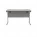 Polaris Rectangular Single Upright Cantilever Desk 1400x800x730mm WhiteSilver KF882338 KF882338