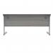 Polaris Rectangular Single Upright Cantilever Desk 1600x600x730mm Alaskan Grey Oak/Silver KF882341 KF882341