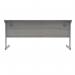 Polaris Rectangular Single Upright Cantilever Desk 1600x600x730mm Alaskan Grey OakSilver KF882341 KF882341