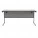 Polaris Rectangular Single Upright Cantilever Desk 1600x600x730mm Alaskan Grey OakSilver KF882341 KF882341