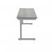 Polaris Rectangular Single Upright Cantilever Desk 1600x600x730mm Alaskan Grey OakSilver KF882341 KF882341