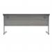 Polaris Rectangular Single Upright Cantilever Desk 1600x600x730mm Alaskan Grey OakSilver KF882341 KF882341