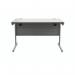 Polaris Rectangular Single Upright Cantilever Desk 1200x800x730mm Alaskan Grey Oak/Silver KF882342 KF882342