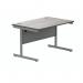 Polaris Rectangular Single Upright Cantilever Desk 1200x800x730mm Alaskan Grey OakSilver KF882342 KF882342