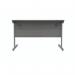 Polaris Rectangular Single Upright Cantilever Desk 1200x800x730mm Alaskan Grey OakSilver KF882342 KF882342