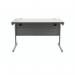 Polaris Rectangular Single Upright Cantilever Desk 1200x800x730mm Alaskan Grey OakSilver KF882342 KF882342