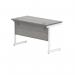 Polaris Rectangular Single Upright Cantilever Desk 1200x600x730mm Alaskan Grey Oak/White KF882343 KF882343