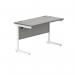 Polaris Rectangular Single Upright Cantilever Desk 1200x600x730mm Alaskan Grey OakWhite KF882343 KF882343