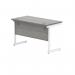 Polaris Rectangular Single Upright Cantilever Desk 1200x600x730mm Alaskan Grey OakWhite KF882343 KF882343