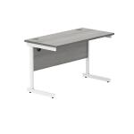 Polaris Rectangular Single Upright Cantilever Desk 1200x600x730mm Alaskan Grey Oak/White KF882343 KF882343
