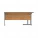 Polaris Left Hand Radial DU Cantilever Desk 1600x1200x730mm Norwegian Beech/Silver KF882344 KF882344