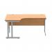 Polaris Left Hand Radial DU Cantilever Desk 1600x1200x730mm Norwegian Beech/Silver KF882344 KF882344