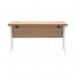 Polaris Rectangular Double Upright Cantilever Desk 1400x600x730mm Norwegian Beech/White KF882345 KF882345