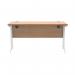 Polaris Rectangular Double Upright Cantilever Desk 1400x600x730mm Norwegian BeechWhite KF882345 KF882345