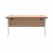 Polaris Rectangular Double Upright Cantilever Desk 1400x600x730mm Norwegian BeechWhite KF882345 KF882345