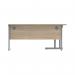 Polaris Left Hand Radial Double Upright Cantilever Desk 1600x1200x730mm Canadian Oak/Silver KF882346 KF882346